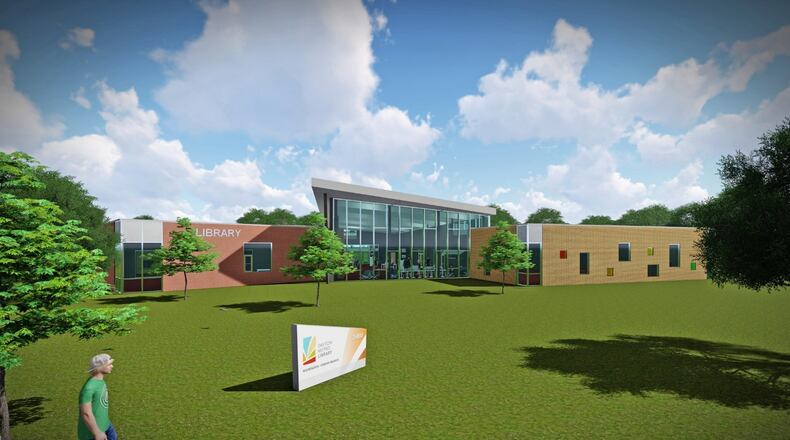 Rendering of planned renovations for Wilmington-Stroop library in Kettering. CONTRIBUTED.