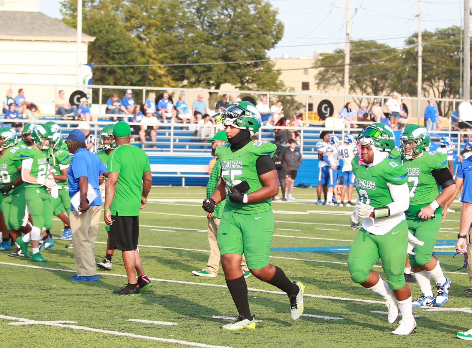 Elijah Berman Chaminade Julienne lineman prior to game against Miamisburg on Aug. 23, 2024 in Dayton