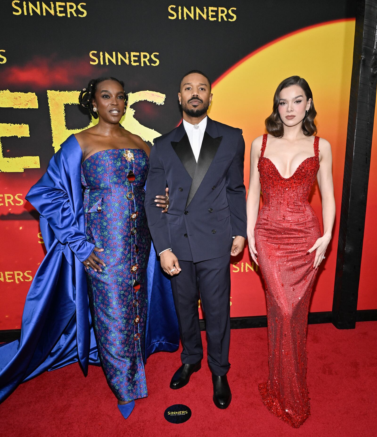 Wunmi Mosaku, left, Michael B. Jordan and Hailee Steinfeld attend the premiere of "Sinners" at AMC Lincoln Square on Thursday, April 3, 2025, in New York. (Photo by Evan Agostini/Invision/AP)