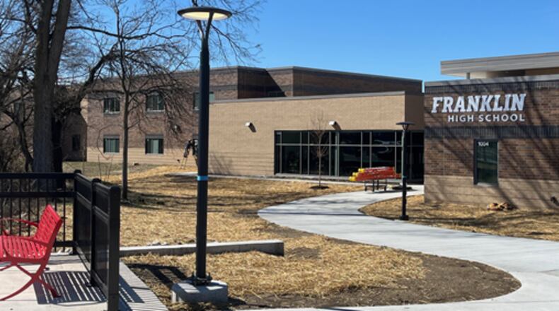 The Franklin Board of Education will formally dedicate its new $48 million high school at 140 E. Sixth St. at 1 p.m. Saturday, March 2, 2024. The new building will replace the current high school at 750 E. Sixth St., which was opened in 1969 and will become the junior high school. Students will begin classes at the new high school on Monday, March 4, 2024.  ED RICHTER/STAFF