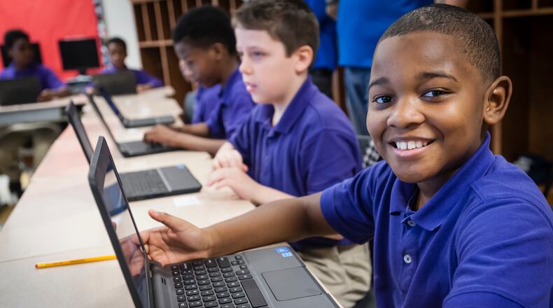 Students at Dayton Boys Prep were among the first in Dayton Public Schools to receive Chromebook computers in 2016. New efforts are underway to get more of the devices in the hands of students across the region as the coronavirus pandemic pushes more learning online. CONTRIBUTED PHOTO