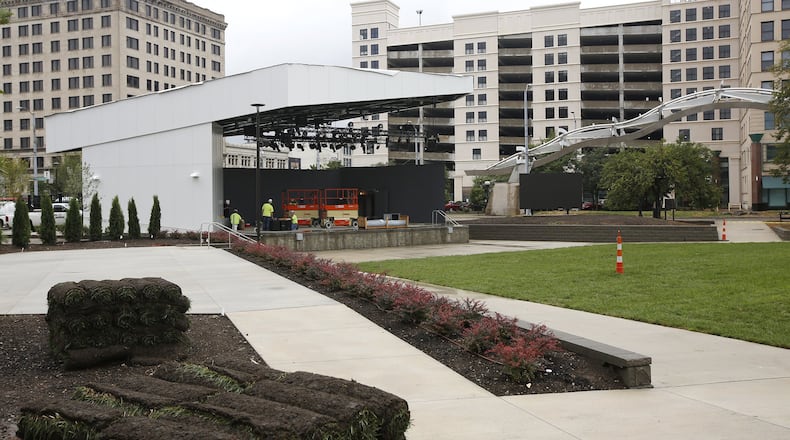 The Levitt Pavilion Dayton celebrated its opening with a concert on Aug. 9 last year in downtown Dayton. TY GREENLEES / STAFF