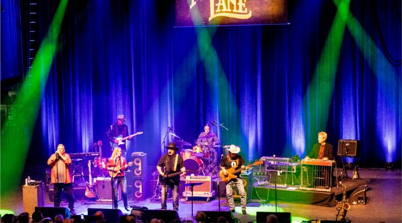 Columbus-based country rock outfit McGuffey Lane featuring longtime leader John Schwab (center) performs at Arbogast Performing Arts Center in Troy on Saturday, May 6. CONTRIBUTED