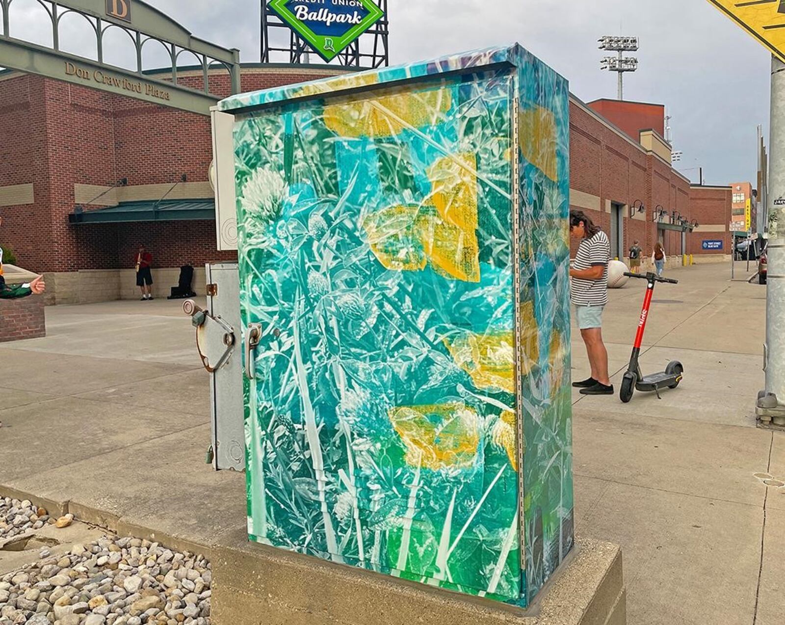 "Layers of Existence" by Rachel DB is among the latest round of ArtWraps in downtown Dayton. CONTRIBUTED