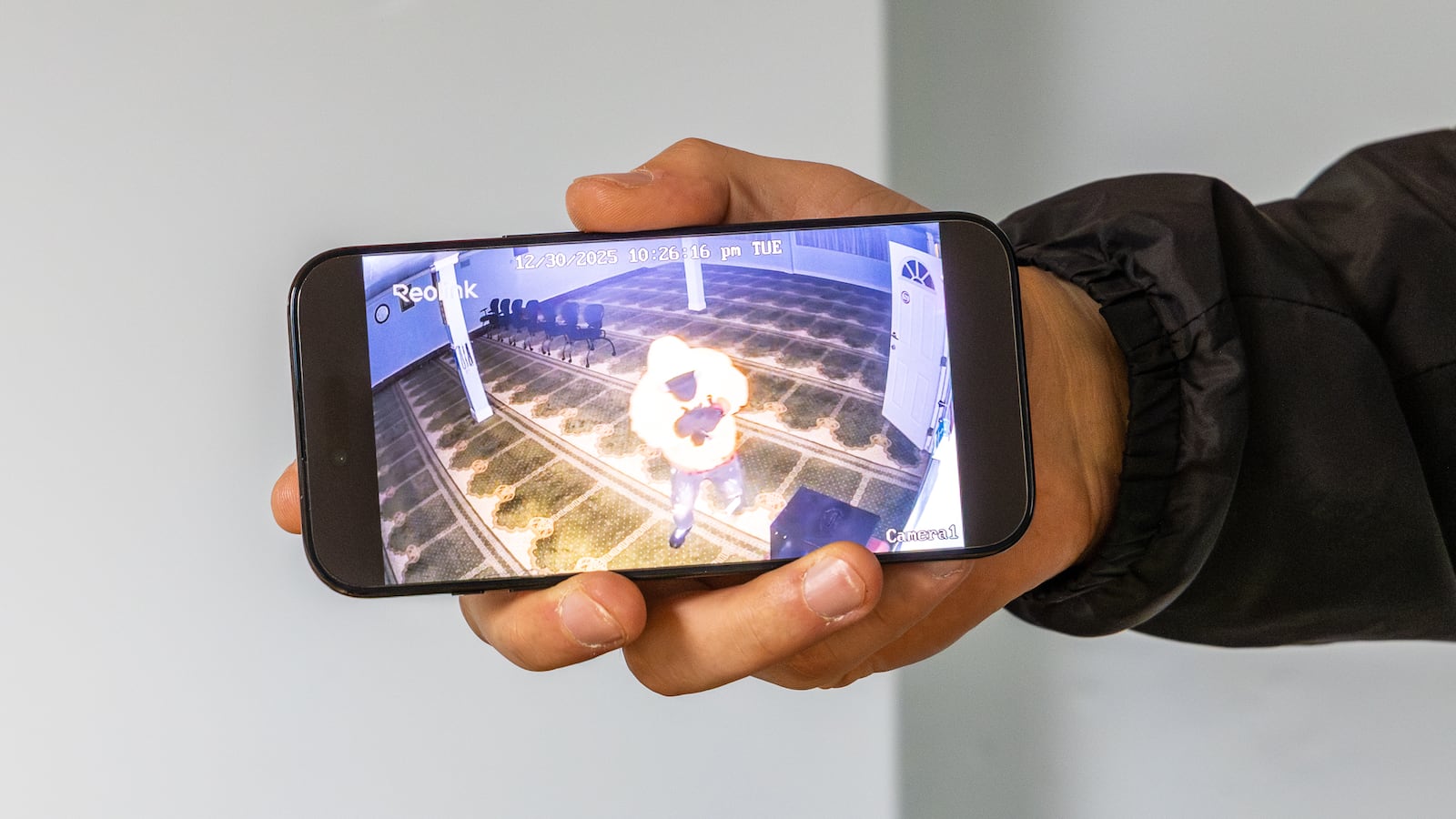 Security cameras filmed what appears to be a man in a heavy jacket breaking into and stealing money from a donation box in Ahiska Turkish Community Center on East Fifth Street in Dayton on Tuesday night. A window was shattered and a cabinet was broken into in an office. BRYANT BILLING/STAFF