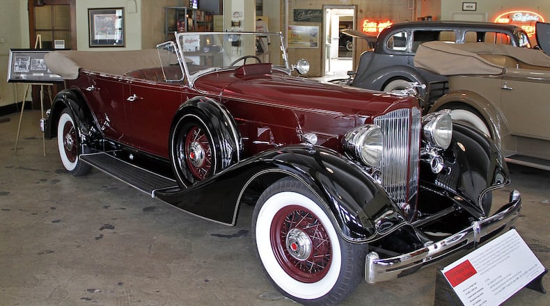 This 1934 Packard Super Eight 7-passenger touring car was the car Bob Signom’s friend brought to the senior party. Signom fell in love with Packards and was eventually able to buy this car from his friend’s family. It will be shown at the Dayton Concours d’Elegance on Sept. 15. © 2019 Photo by Skip Peterson