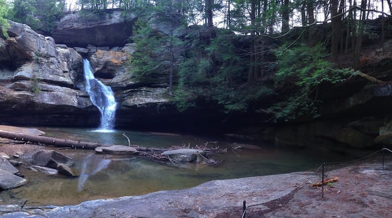 The largest and most spectacular waterfall at Hocking Hills State Park is at Cedar Falls. Despite its name, there are no cedars here, but plenty of hemlocks, which early Europeans mistook for cedar. CONNIE POST/STAFF