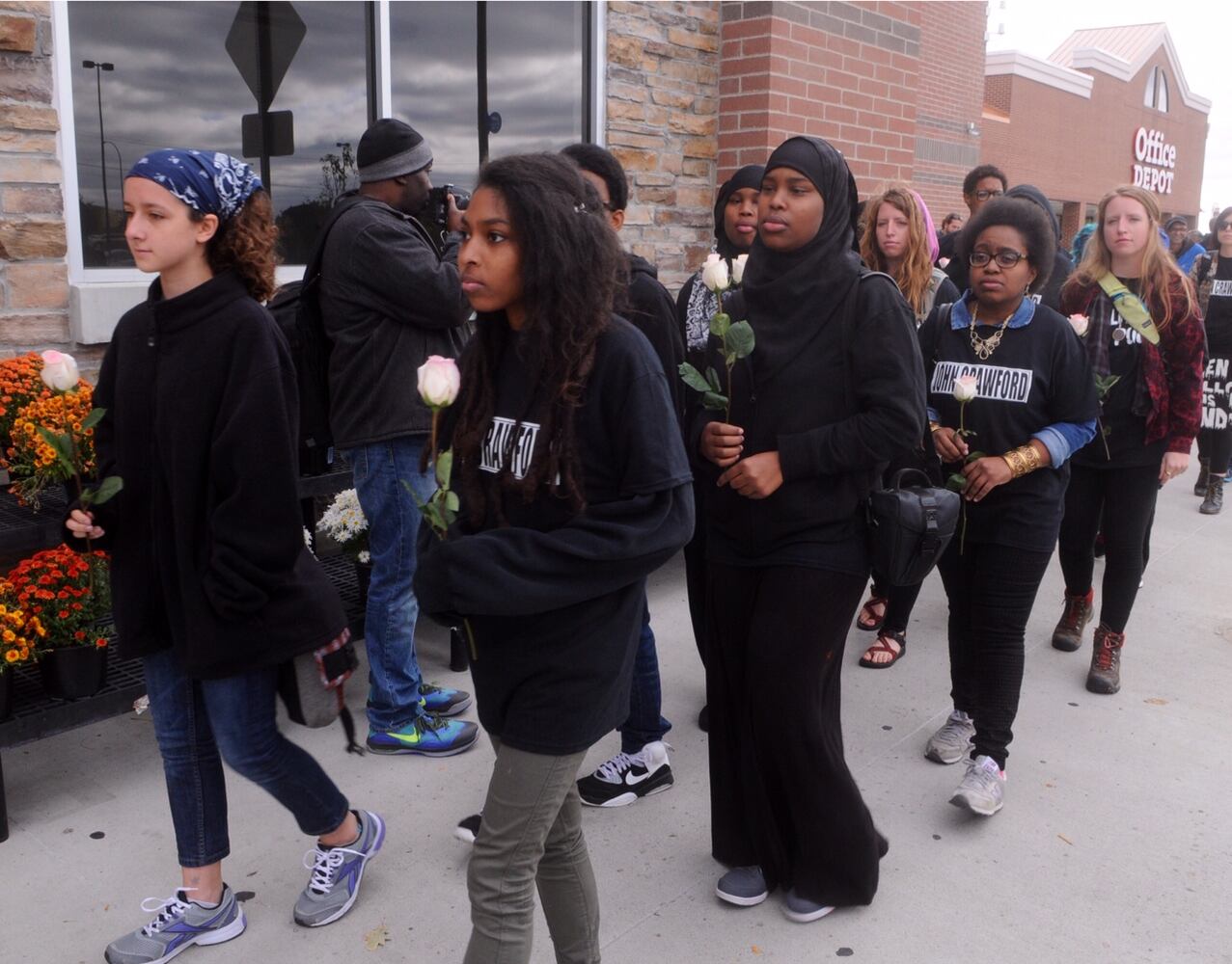 John Crawford supporters gather at Walmart