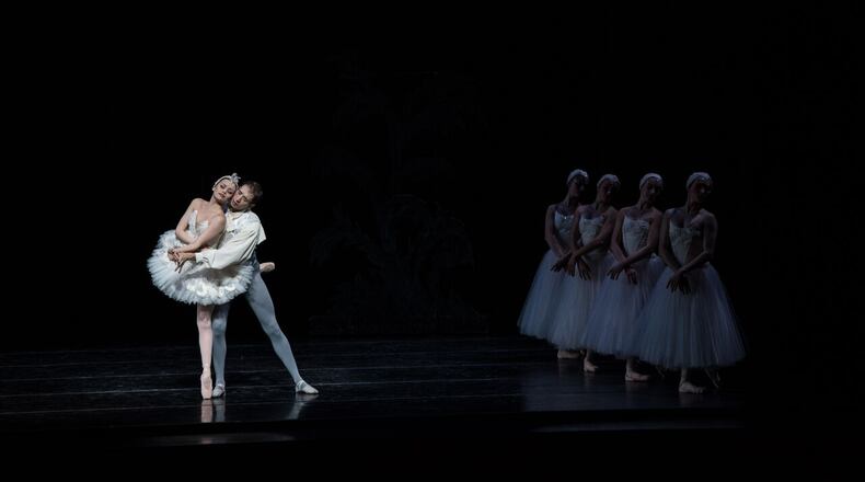 Dayton Ballet celebrates its 85th season Feb. 10-12 at the Victoria Theatre. Pictured: Margo Akin and Daniel Rodriguez in the 2018 production of Septime Weber’s "Swan Lake."