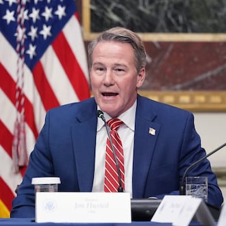FILE - Sen. Jon Husted, R-Ohio, speaks during an event about the Ratepayer Protection Pledge, in the Indian Treaty Room of the Eisenhower Executive Office Building on the White House complex, on March 4, 2026, in Washington. (AP Photo/Jacquelyn Martin, File)