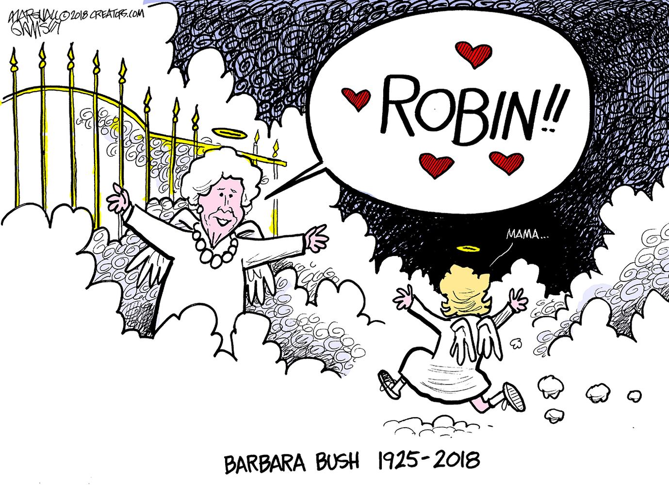 Week in cartoons: Barbara Bush, France's Macron and more