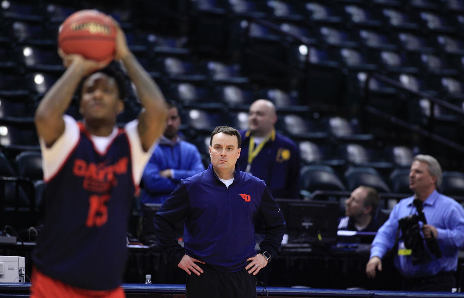Photos: Dayton Flyers practice in Indianapolis