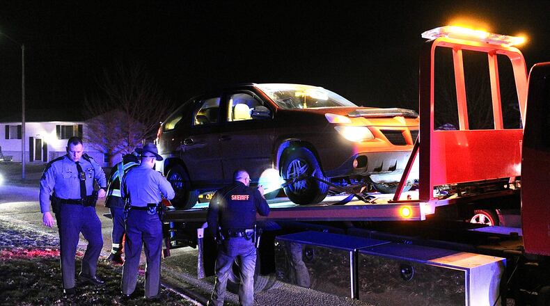 A couple were drinking when the passenger of the car opened the door and was thrown underneath and ran over on Caldwell Circle in Park Layne Monday March 14, 2022. MARSHALL GORBY\STAFF