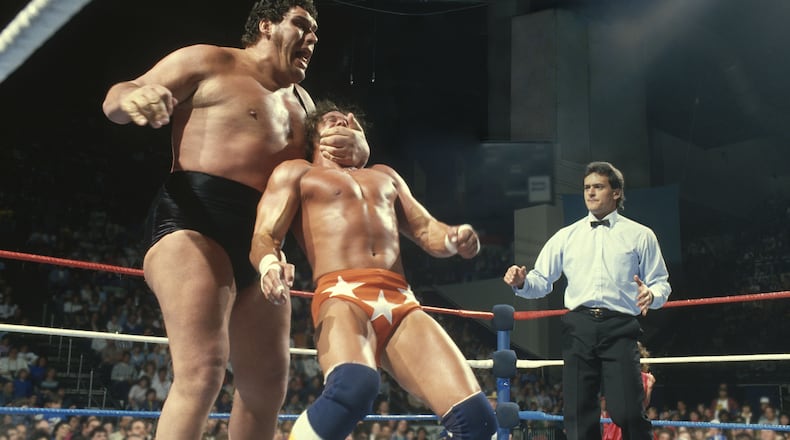Andre the Giant wrestles in archival footage from HBO's "Andre the Giant" documentary.