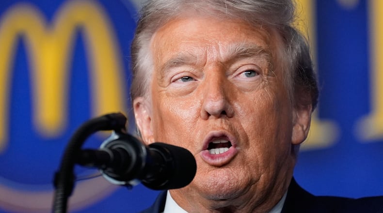 President Donald Trump speaks at the McDonald's Impact Summit, Monday, Nov. 17, 2025, in Washington. (AP Photo/Alex Brandon)