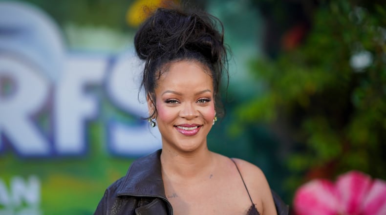 FILE - Rihanna arrives at the premiere of "Smurfs" on Sunday, July 13, 2025, at Paramount Studios in Los Angeles. (Photo by Jordan Strauss/Invision/AP, File)