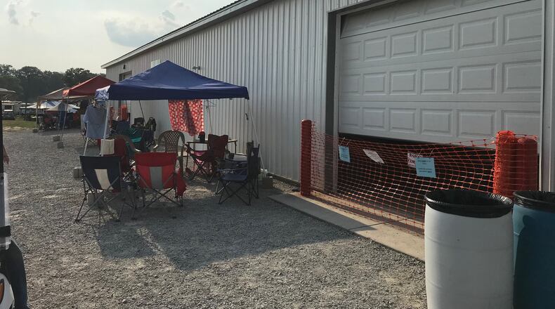 PHOTO: The rabbit barn at the Miami County Fair was closed Tuesday, Aug. 14, 2018. (Eric Higgenbotham/Staff)