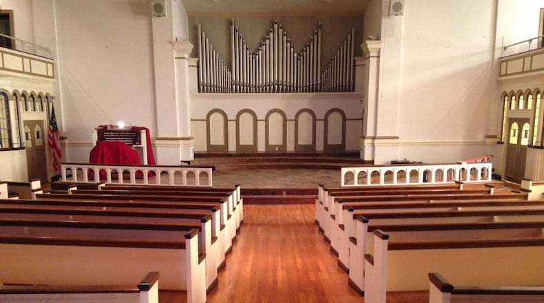 South Park United Methodist Church can seat about 450 in the sanctuary. The building is being sold. BRIAN KOLLARS / STAFF