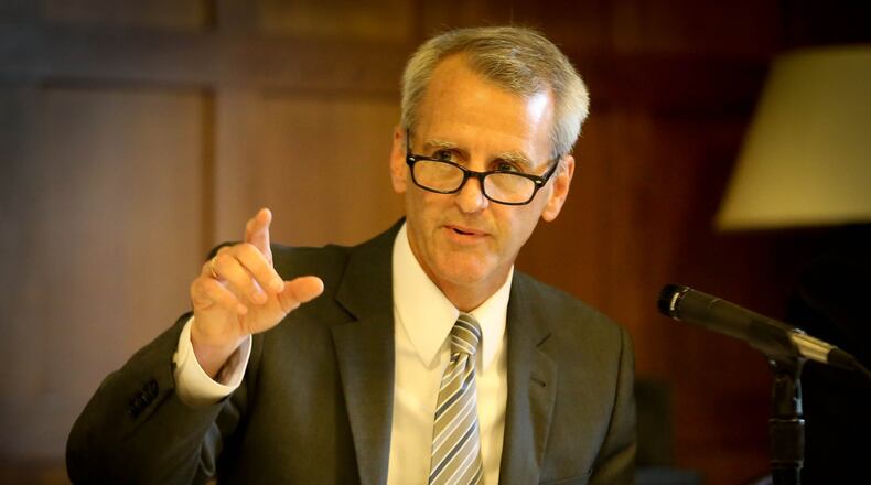 Dan Foley, Montgomery County commissioner, speaks at the Engineers Club in Dayton. FILE