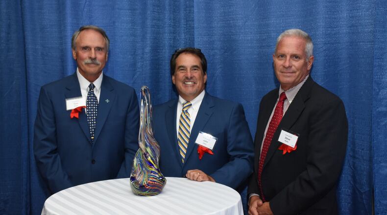 Everest Award 2018 honorees Thomas Urban, Mercy Health North Market president and CEO; John Danis, chairman and CEO of Danis Building Construction Company; and Steve Behler, retired Kemba Credit Union CEO. CONTRIBUTED/WEST CHESTER-LIBERTY CHAMBER ALLIANCE