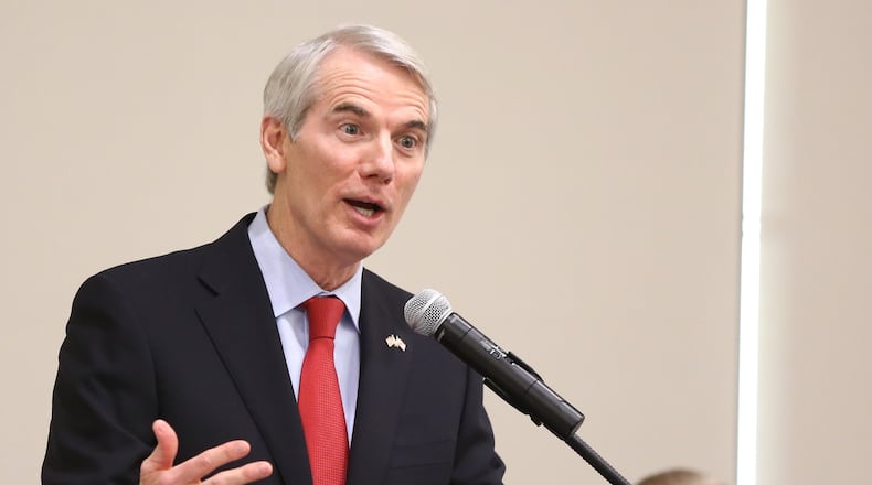 Sen. Rob Portman, R-Ohio, wants to create a permanent continuing spending resolution to avoid the threat of a government shutdown every year. “We just can’t seem to get to yes anymore,” he said. Photo by Jeremy Wadsworth/The Blade.