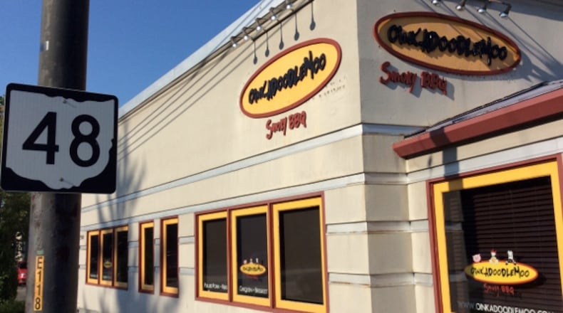 This OinkADoodleMoo barbecue restaurant on Far Hills Avenue in Kettering will close its doors Aug. 30, according to its owner, who will look to reopen elsewhere in the city. Staff photo by Mark Fisher