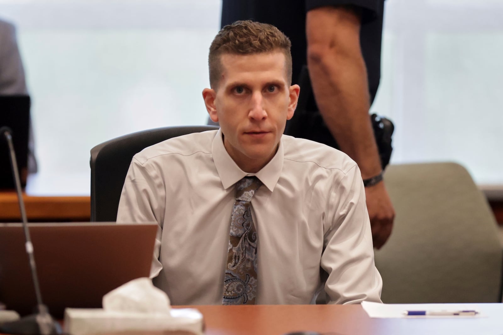 Brian Kohberger, charged in the murders of four University of Idaho students, appears at the Ada County Courthouse, Wednesday, July 2, 2025, in Boise, Idaho. (AP Photo/Kyle Green, Pool)