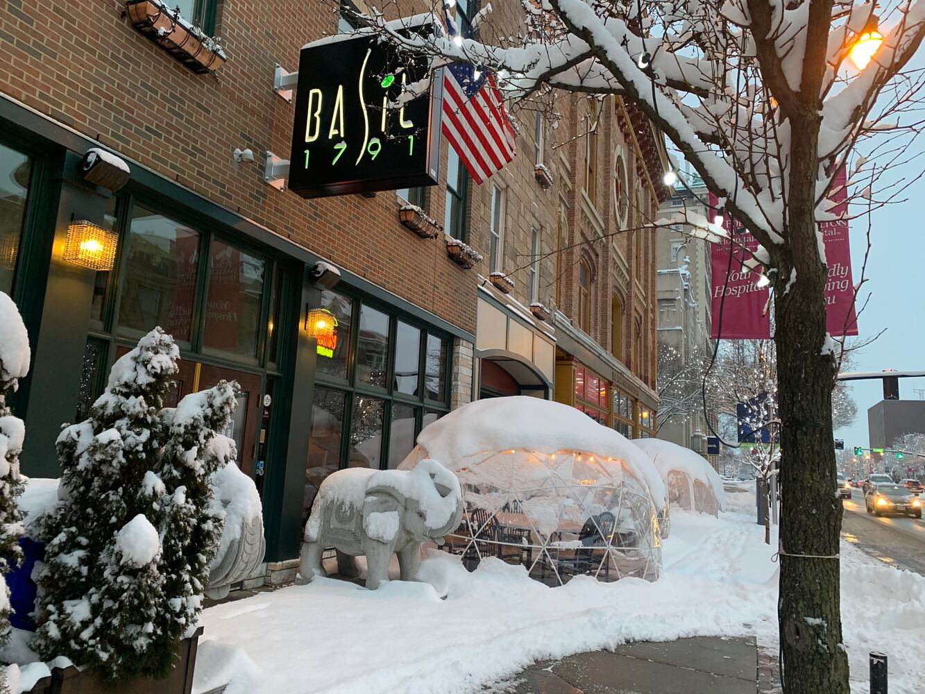 Snowfall in Hamilton on Tuesday, Feb. 9, 2021