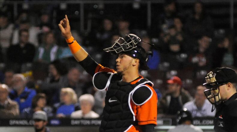 Dragons catcher Pabel Manzanero. MARC PENDLETON / STAFF