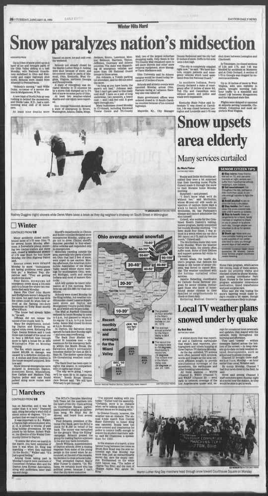 Images: Dayton Daily News covers 1994 record breaking cold