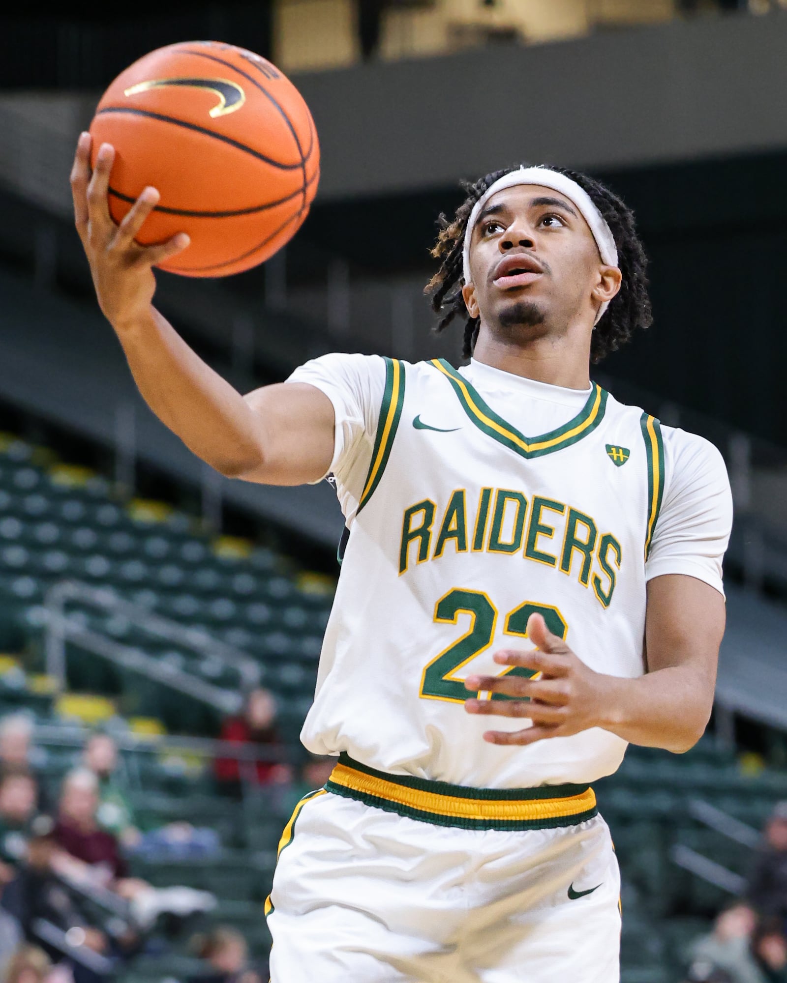 Wright State sophomore guard TJ Burch shoots during an 86-37 win over Franklin College 86-37 in a season opener on Monday, Nov. 3 at Ervin J. Nutter Center in Fairborn. BRYANT BILLING/STAFF