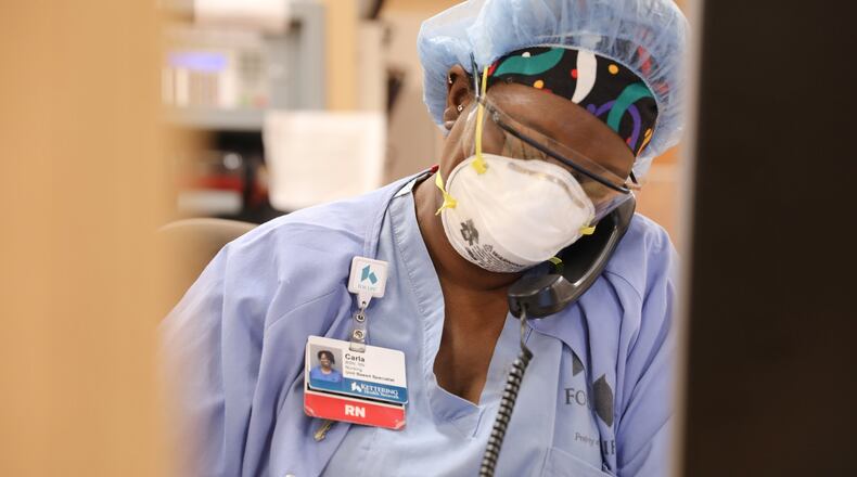 A nurse works at Grandview Medical Center in Dayton. CONTRIBUTED