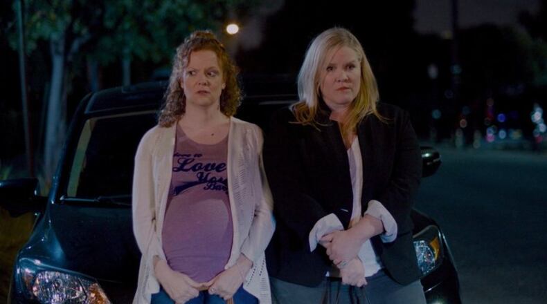 Heather Olt (left as Kristen) and Sarah Chaney (Emily) in "Last Chance Moms," screening Sept. 24 at the Dayton Independent Film Festival. CONTRIBUTED