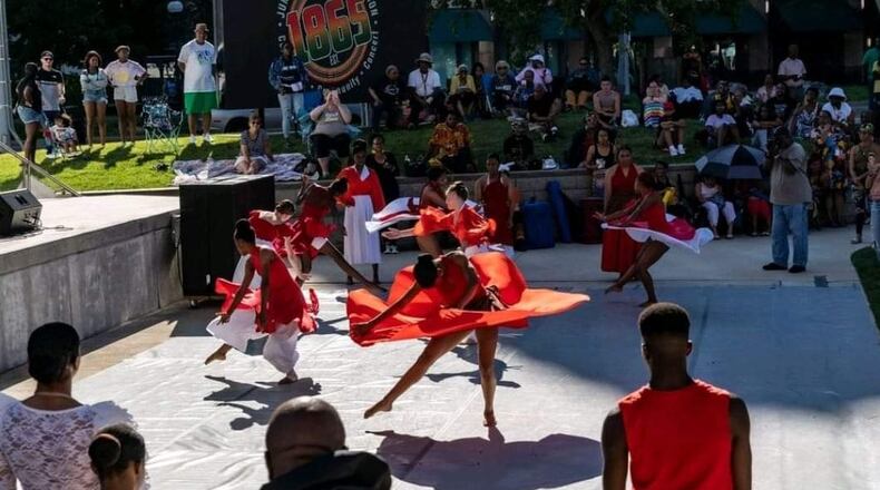 Featured dancers at Levitt Pavilion Dayton's Juneteenth Celebration. PHOTO COURTESY OF SIERRA LEONE