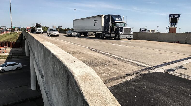 Repairs are starting on the bridge over Edwin C. Moses Blvd. and Carillon Blvd. Bridge work includes replacing bridge decks and removing the continuous U-turn lane.