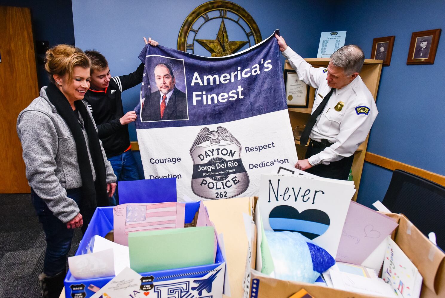 Thank You letters delivered to Dayton Police and Jorge DelRio family