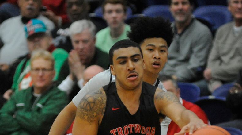 Torry Patton scored 36 points for Trotwood, which suffered its first loss. MARC PENDLETON / STAFF