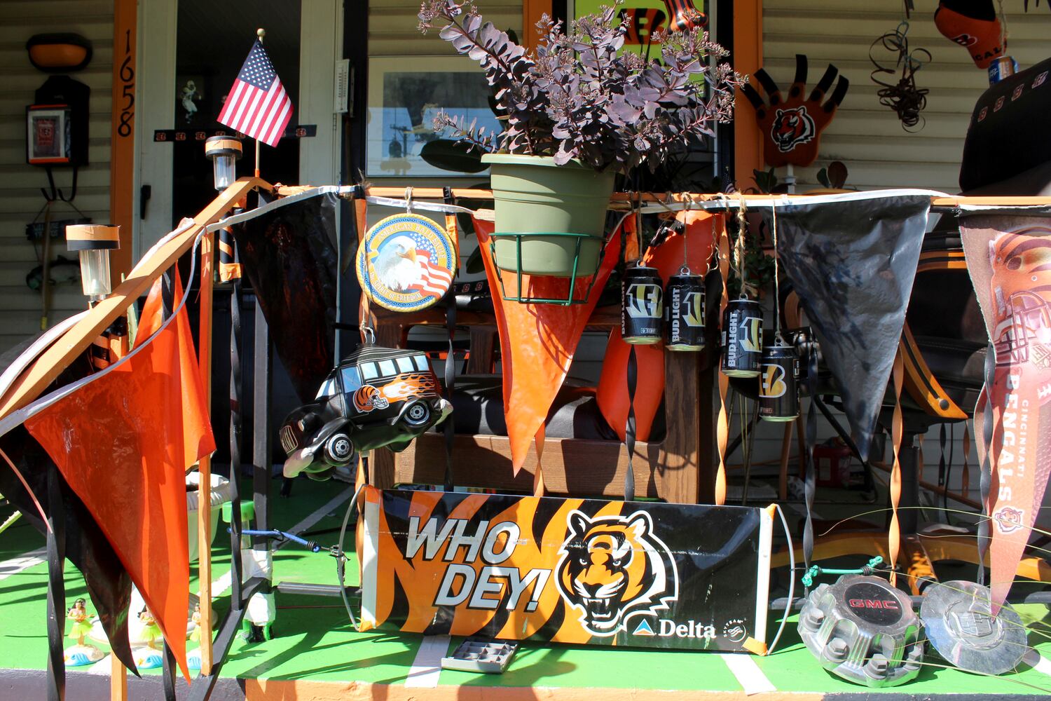 This is the man who lives in the “Bengals MAN CAVE” across from Dot’s Supermarket
