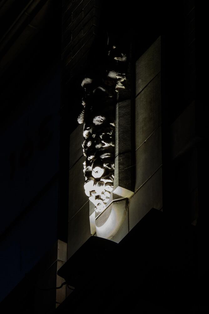 Dayton Arcade illuminated