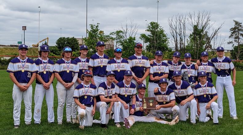 The 2022 Eaton High School baseball team won a district title in Division II (Photo contributed by Eaton HS athletics).