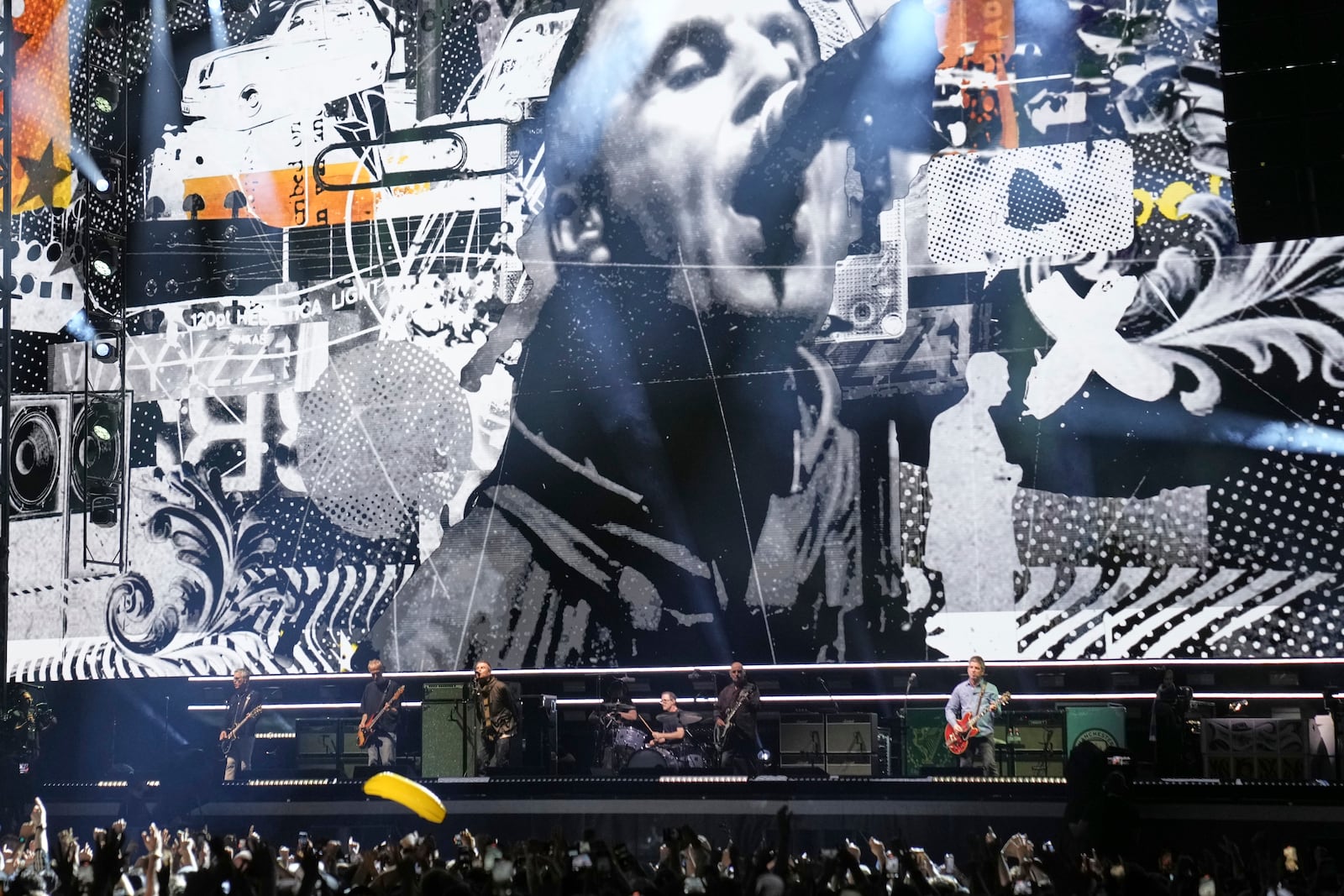 Oasis perform during their reunion concert on Friday, July 4, 2025, in Cardiff. (Photo by Scott A Garfitt/Invision/AP)