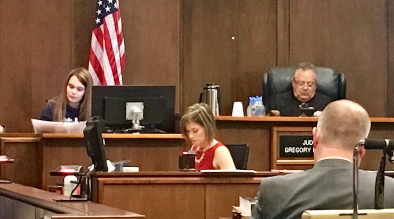Kelsie Martin testified Tuesday in the murder trial of Ryan “Luke” St. John, who is accused of killing Martin’s son, Brayden Ferguson. MARK GOKAVI/Staff