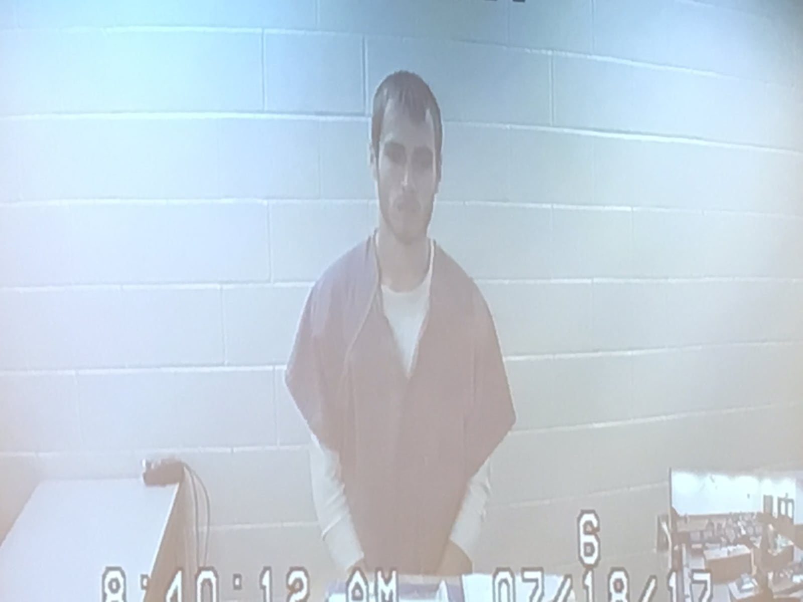 Jason Tidwell appeared via video conference during an arraignment hearing in the shooting death of Mackenne Kronenberger. (Mike Campbell/Staff)