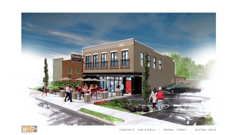 Timothy’s Bar, pictured in a rendering of last year’s exterior renovation work, is getting more changes. A permit was filed for more alterations at the location.