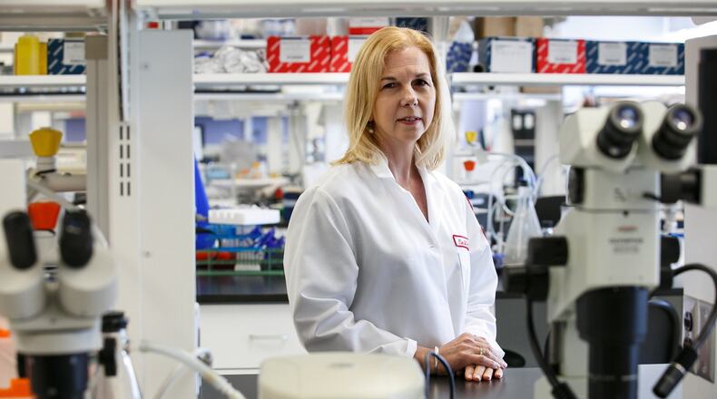 Dr. Ellen Unterwald in one of the labs at the Center for Substance Abuse Research at Temple Medical School in Philadelphia, Pa. on Friday, June 29, 2018. (Jessica Griffin/Philadelphia Inquirer/TNS)
