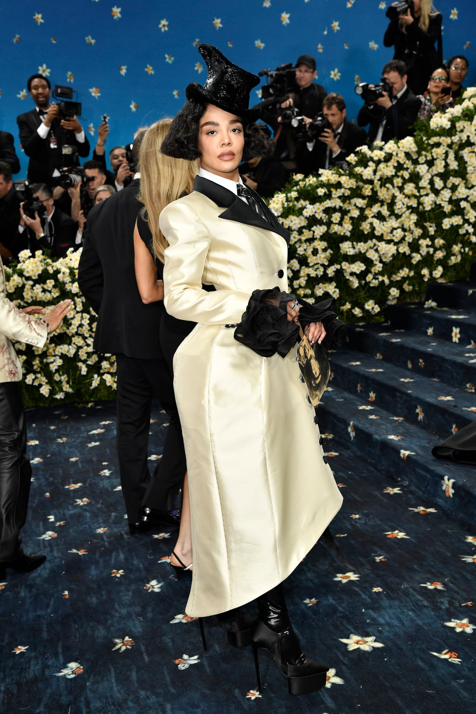 Tessa Thompson attends The Metropolitan Museum of Art's Costume Institute benefit gala celebrating the opening of the "Superfine: Tailoring Black Style" exhibition on Monday, May 5, 2025, in New York. (Photo by Evan Agostini/Invision/AP)