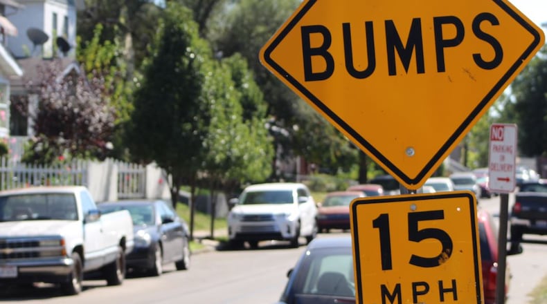 There are 426 speed bumps and humps on Dayton’s streets. CORNELIUS FROLIK / STAFF