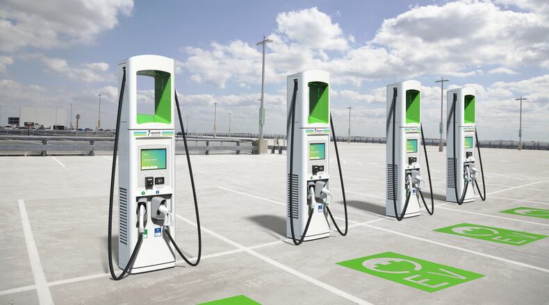 The car charging ports will charge for 10 to 30 minutes.