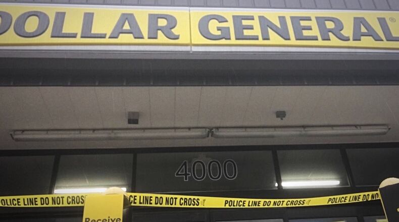 A man was shot several times Oct. 15, 2020, outside the Dollar General store at 4000 Salem Ave. in Trotwood. MARSHALL GORBY/STAFF
