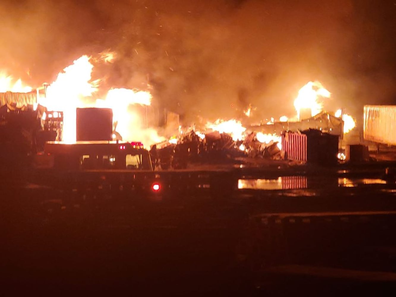 PHOTOS: Flames seen in BDL Supply fire in South Charleston